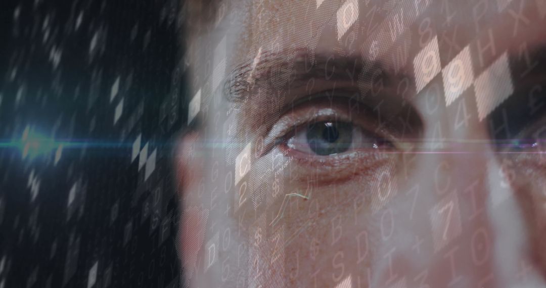 Futuristic Eye Scanning with Data Projection and Digital Code