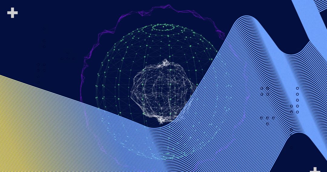 Abstract Waves Illustrating Global Connection and Networking