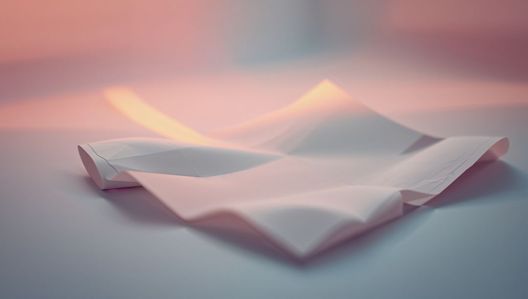 Wrinkled White Sheet in Soft Pink Light Elegance Setting