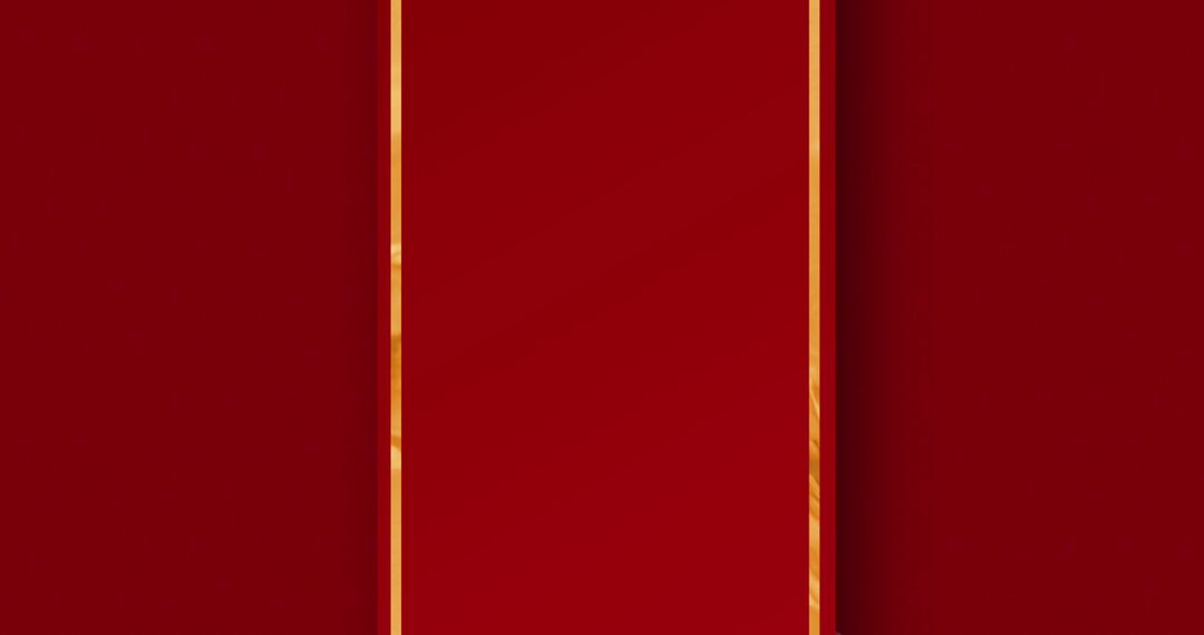 Chinese New Year Red Background with Gold Fan Pattern