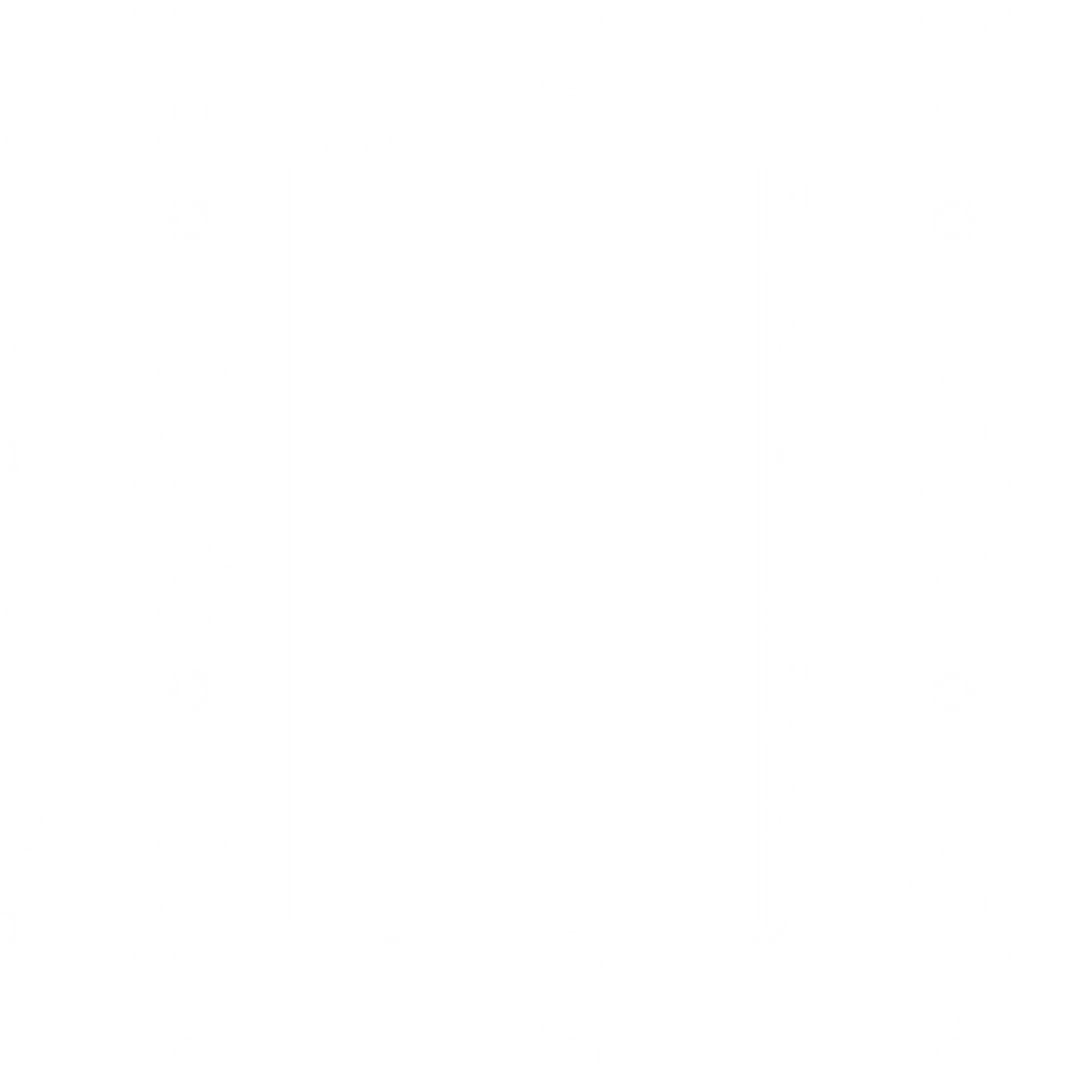 Stylish Black Rectangular Frame with White Floral Transparent Background