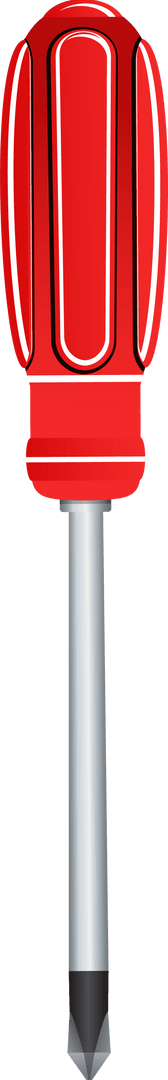 Transparent Red Handled Phillips Screwdriver Illustration