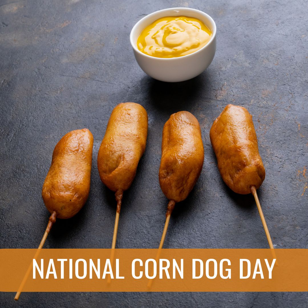 National Corn Dog Day Celebration with Corn Dogs and Mustard - Download Free Stock Templates Pikwizard.com