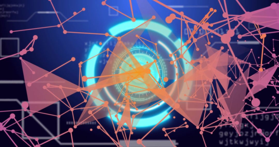 Futuristic Abstract Digital Network with Circular Patterns