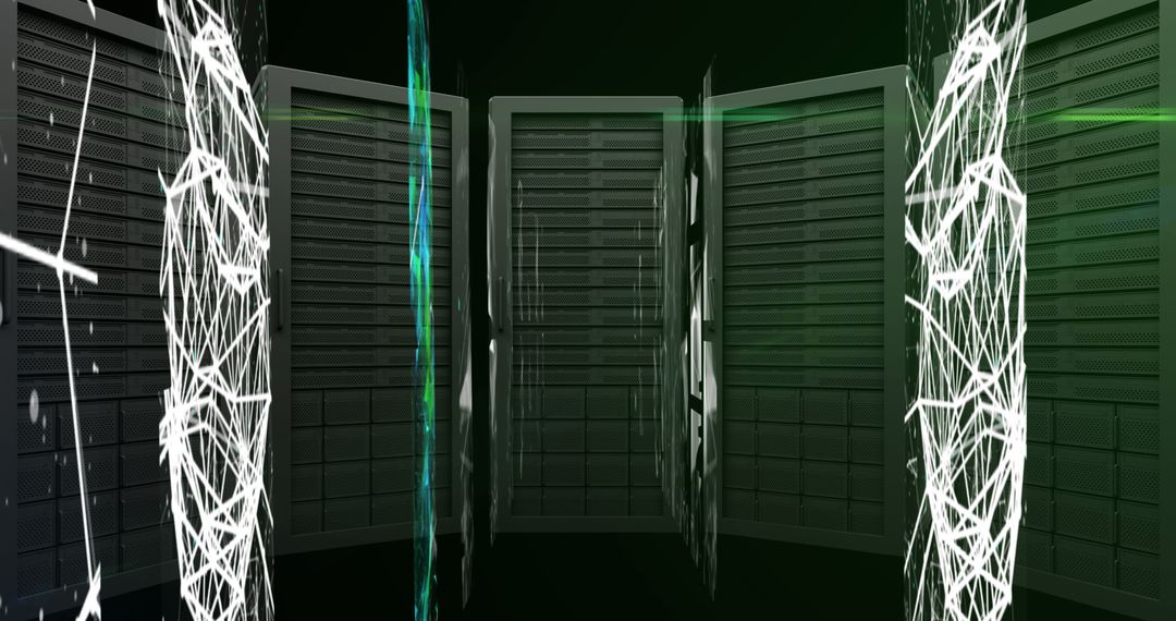 Network Connections Visualized Around Data Servers