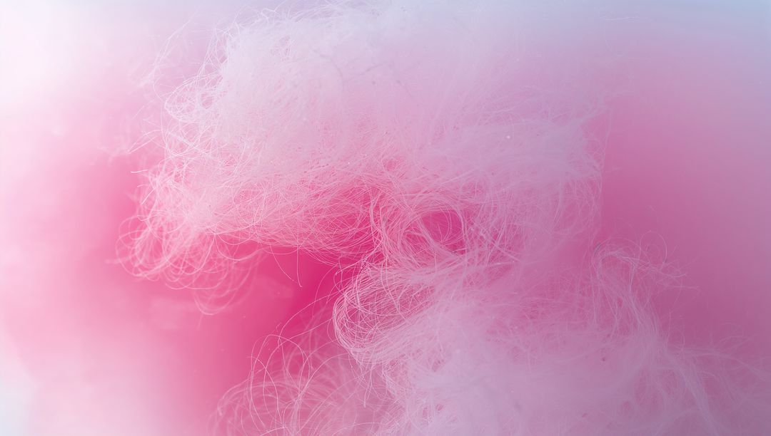 Floating Pink Cotton Candy Wisps Macro Texture Background Delicate Translucent Filaments