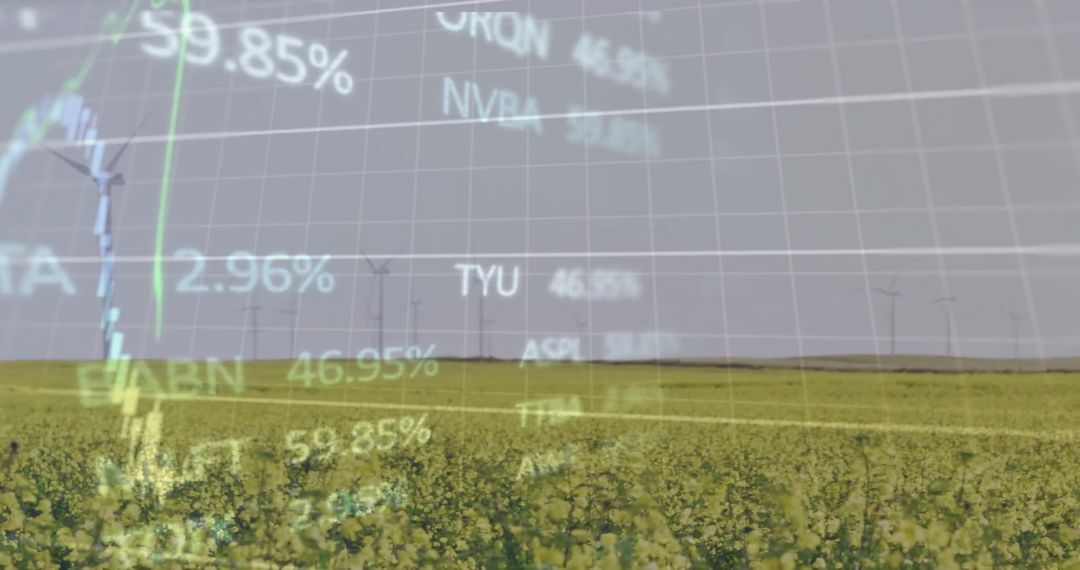 Renewable Energy Field with Data Overlay