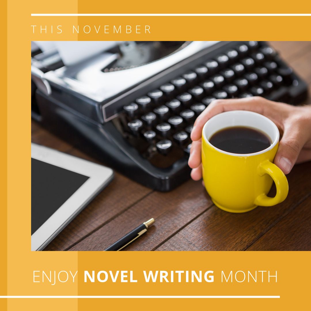 Novel Writing Month Inspiration with Coffee and Typewriter