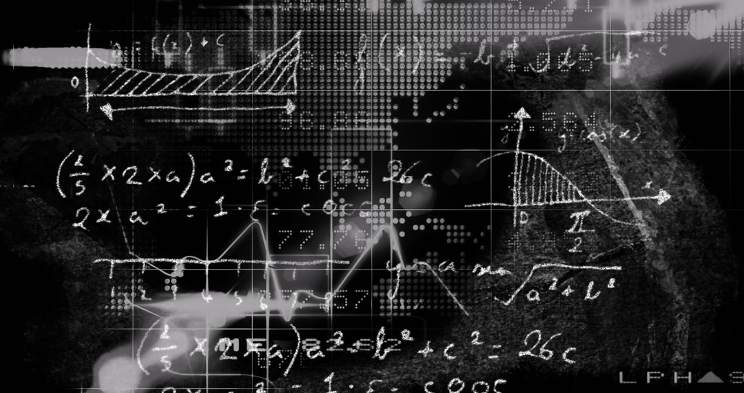 Animated Mathematical Formulas on Dark Background Creating Dynamic Motion