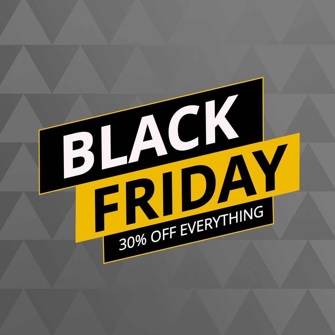 Composition of black friday 30 percent off everything text over shapes on grey background - Download Free Stock Templates Pikwizard.com
