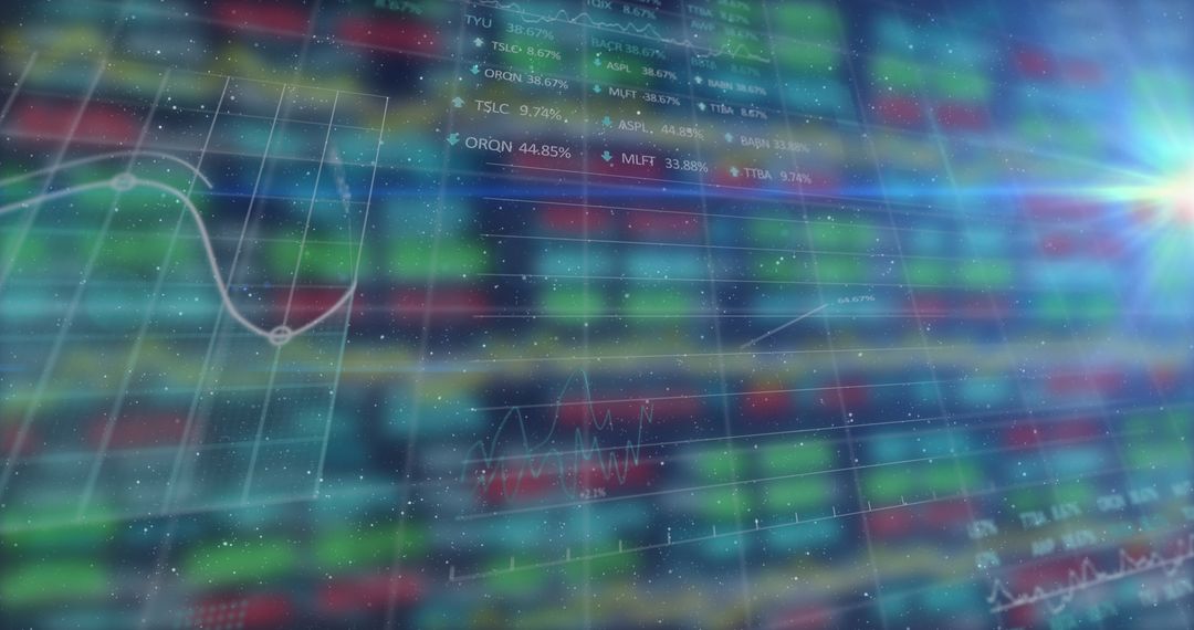 Digital Trading Screen with Graph and Stock Data
