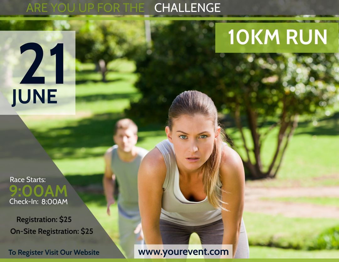 Athletic Runners Poised at Starting Line for 10KM Event