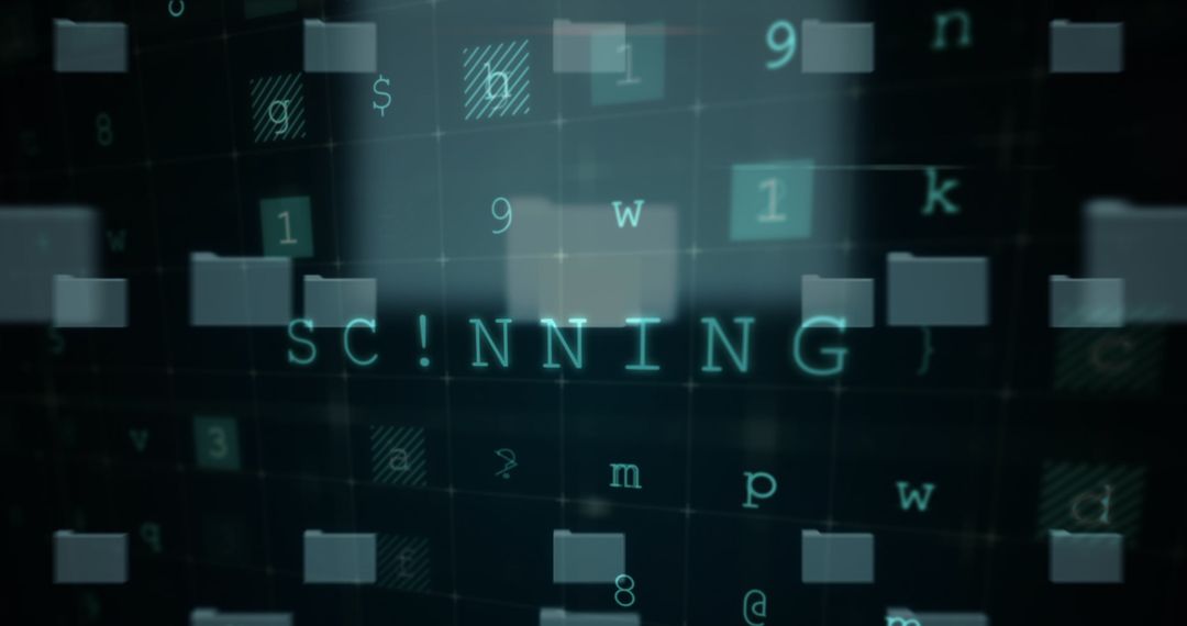 Cybersecurity Concept with Data Scanning Display