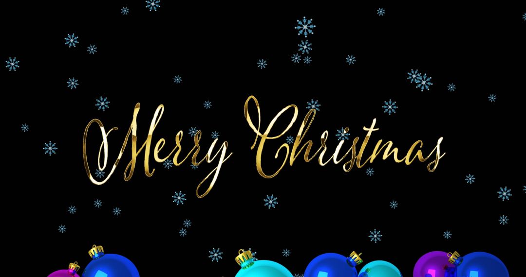 Festive Merry Christmas Greeting with Ornament Baubles