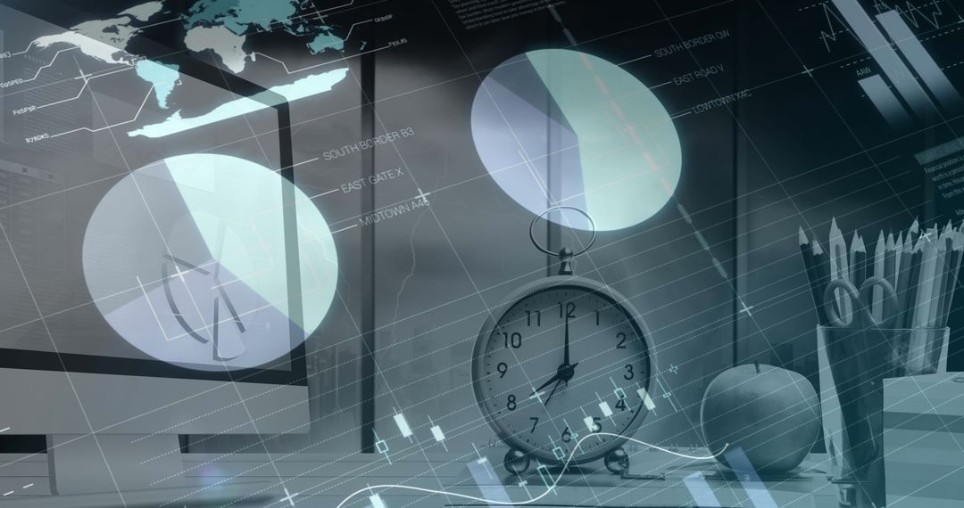 Global Business Data Processing with Digital Interface Elements - Free Images, Stock Photos and Pictures on Pikwizard.com