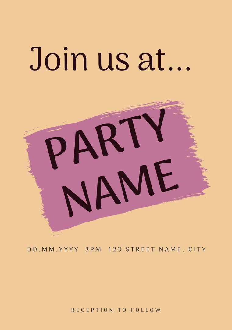 Exciting Invitation Design with Bold Typography on Warm Background