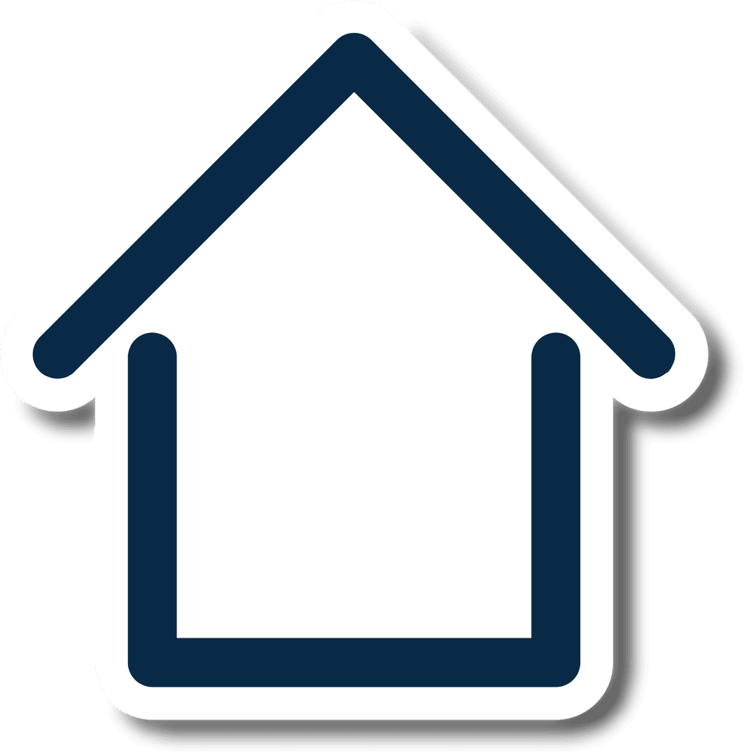 Transparent House Symbol with Thick Outlined Blue Shape