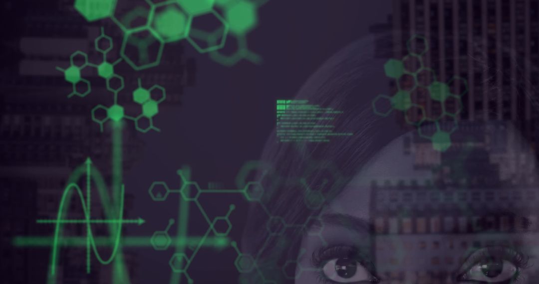 Digital Interface Merging with Ethereal Urban Background