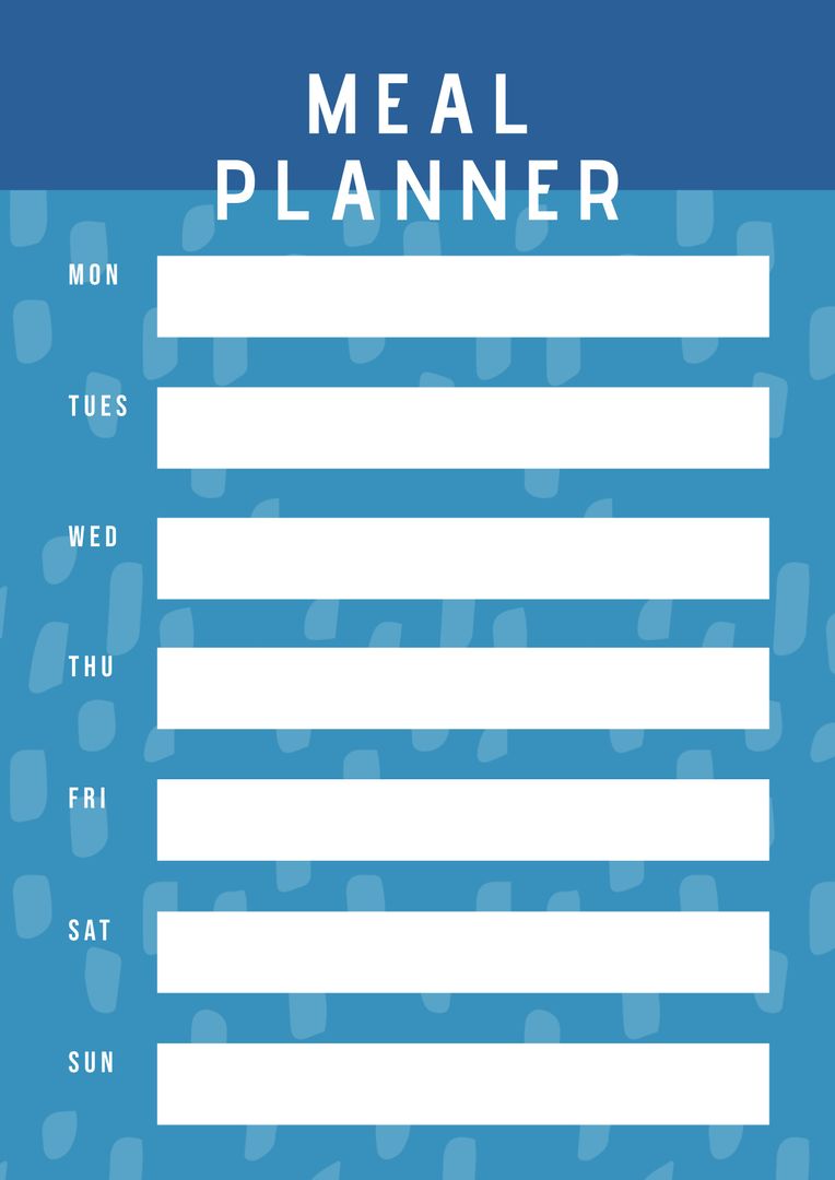 Weekly Meal Planner with Horizontal Stripes and Blank Spaces - Download Free Stock Templates Pikwizard.com