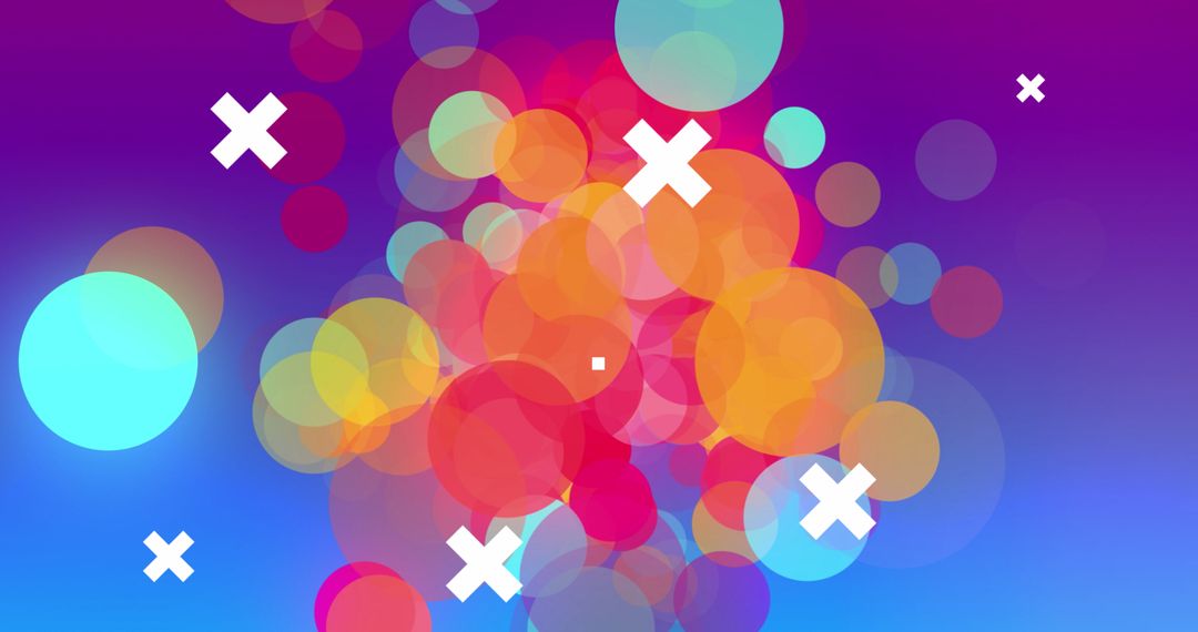 Colorful Abstract Background with Crosses and Circular Elements