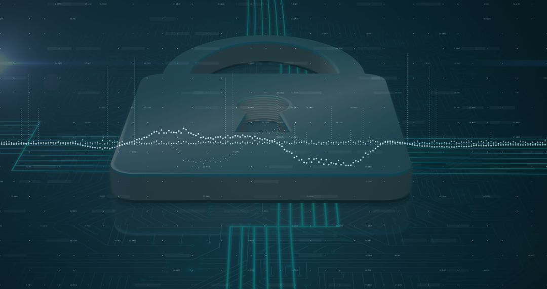 Digital Security Concept with Data Analysis and Network Padlock