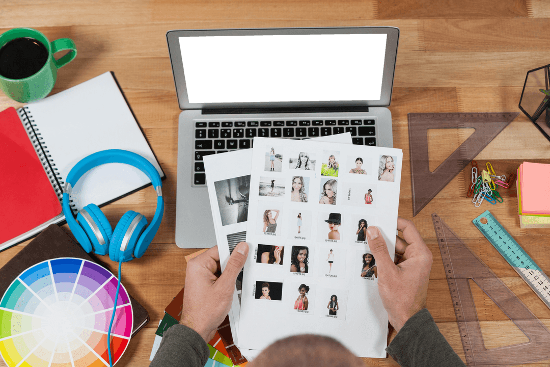 Photographer Reviewing Basics in Transparent Professional Session