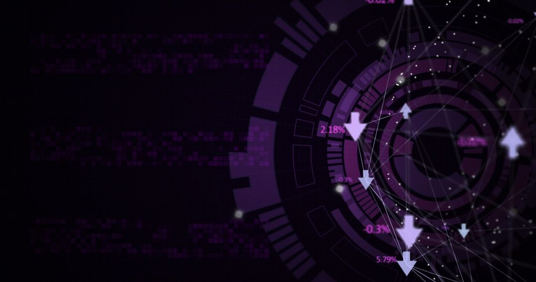 Futuristic Technology Interface with Digital Data and Arrows