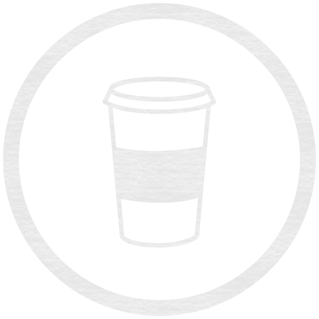 Minimalistic Coffee Cup Icon on Transparent Background
