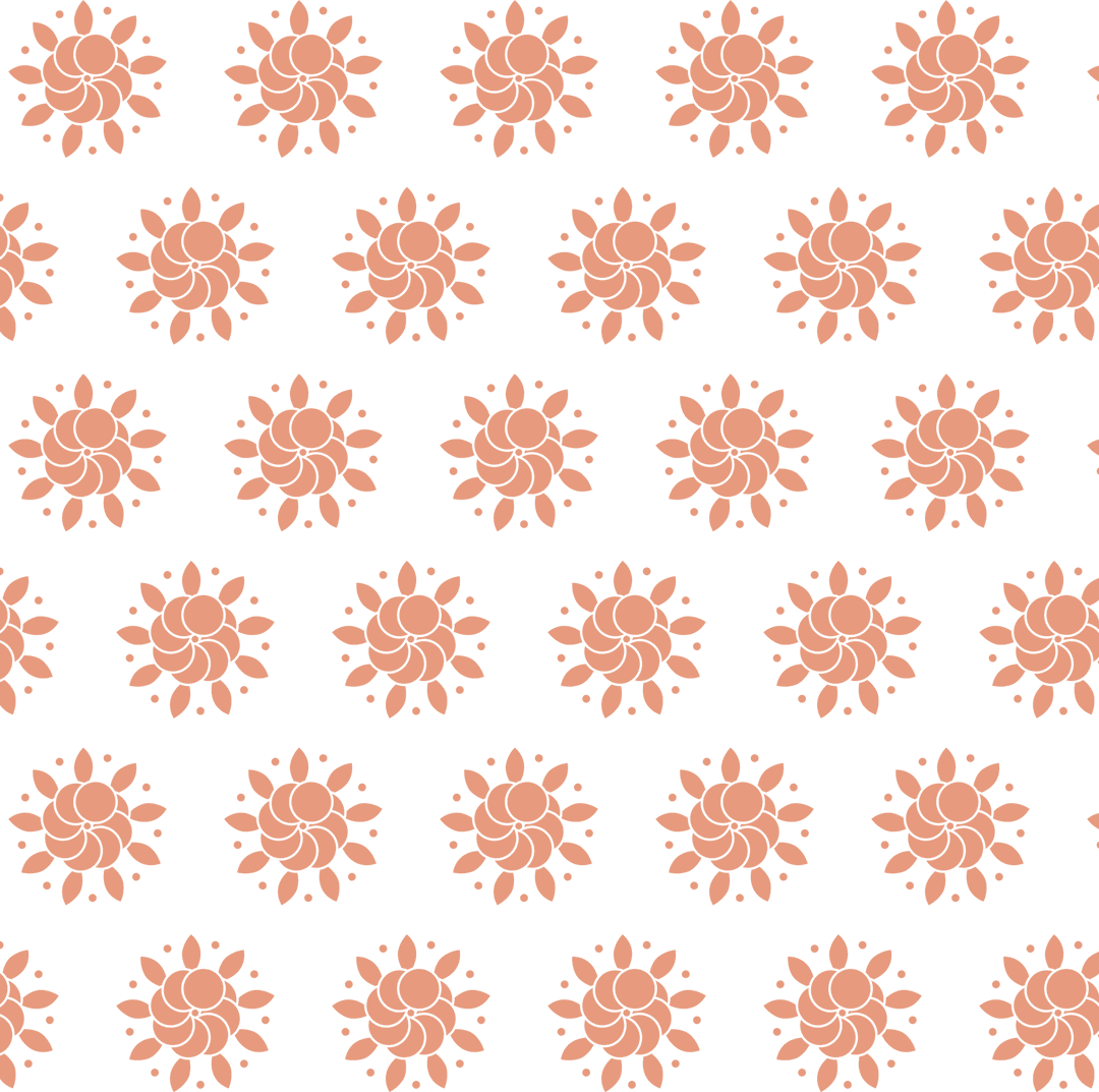 Seamless Transparent Floral Pattern with Orange Flowers