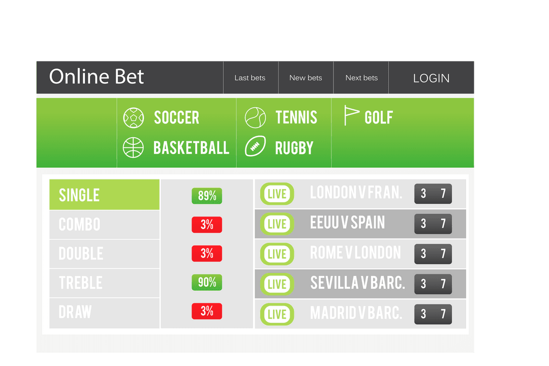Transparent Digital Screen with Match Results and Live Betting Options