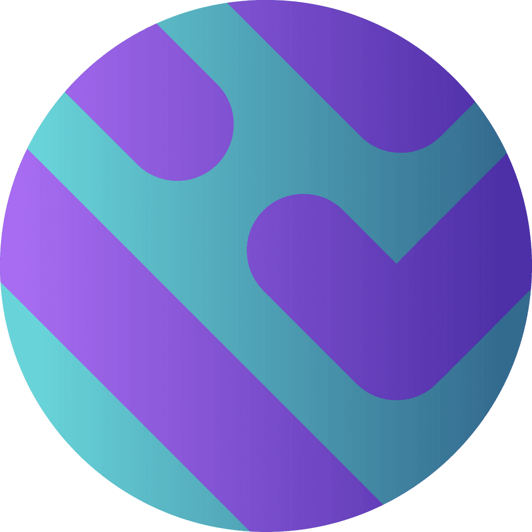 Circular Abstract Emblem with Gradient Stripes on Transparent Background