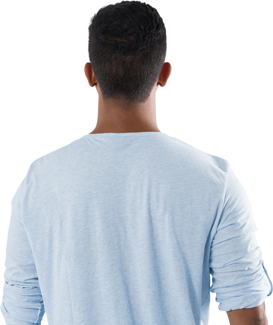 Transparent Rear View of Man Facing Invisible Screen - Download Free Stock Images Pikwizard.com