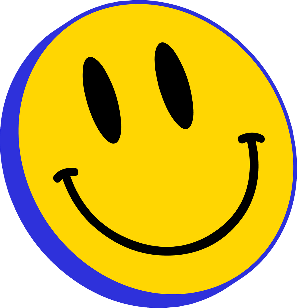 Transparent Yellow Smiley Emoticon with Blue Shadow