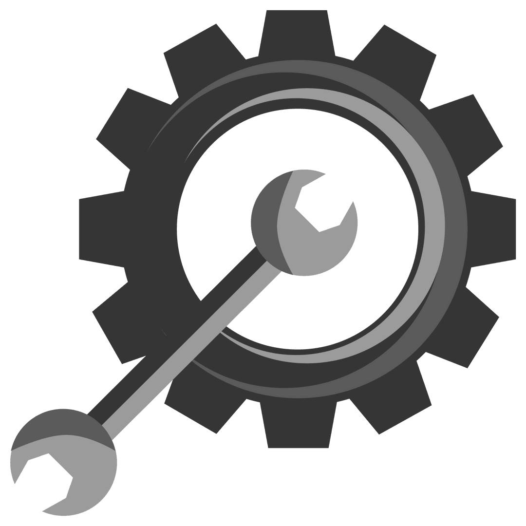 Spanner and Cog on Transparent Background for Mechanical Concepts