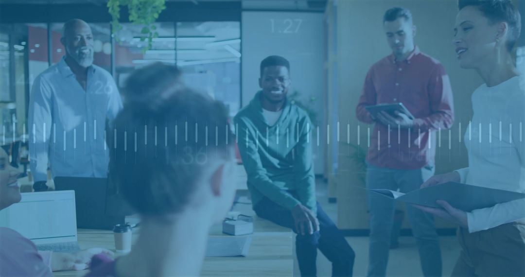 Diverse Team Engaging in Dynamic Business Meeting