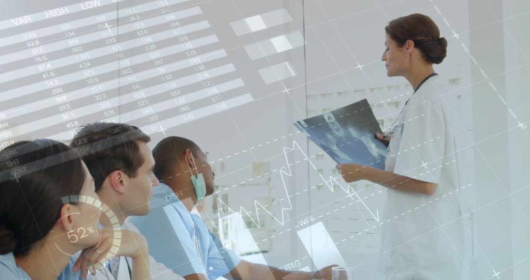 Medical Team Analyzing Digital Health Data and Statistics