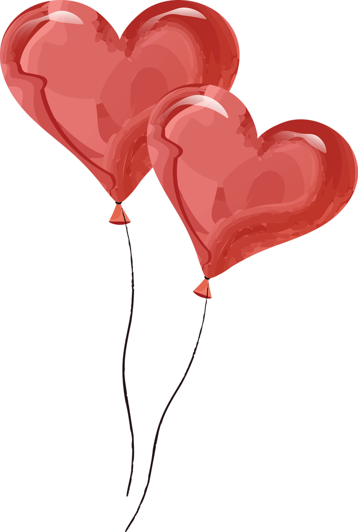 Digital PNG Illustration of Red Heart Balloons on Transparent Background - Download Free Stock Images Pikwizard.com