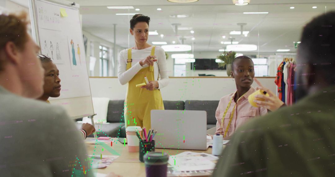 Fashion Design Team Collaborating in Modern Studio Environment