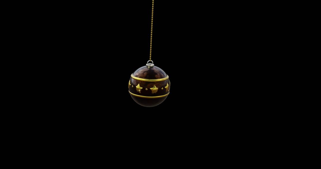 Elegant Black and Gold Christmas Bauble on Black Background - Free Images, Stock Photos and Pictures on Pikwizard.com