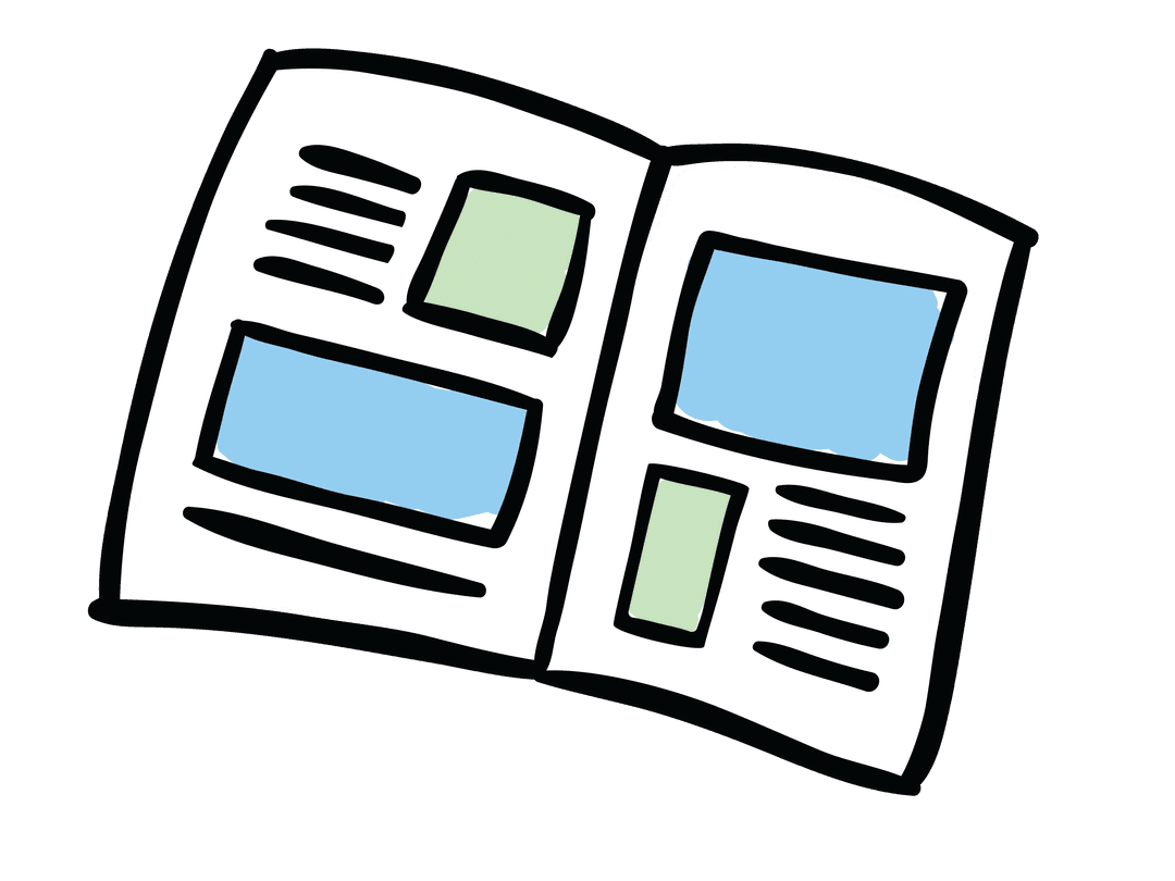 Digital Vector Book Illustration on Transparent Background