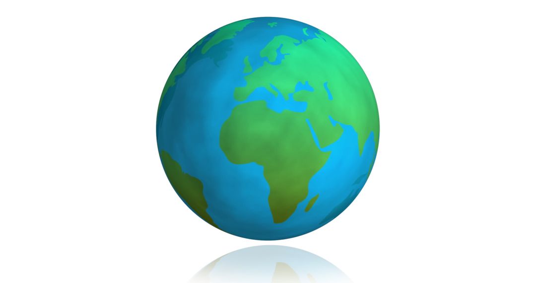 Stylized Globe With Blue Oceans and Green Continents