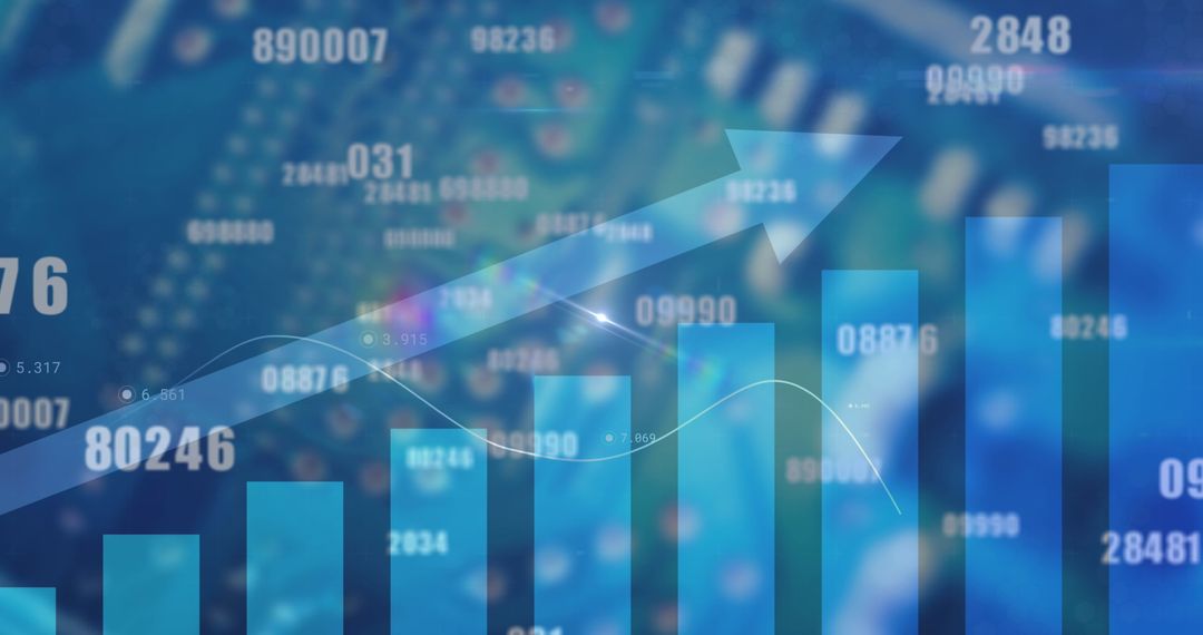 Rising Financial Trends with Digital Blue Visuals