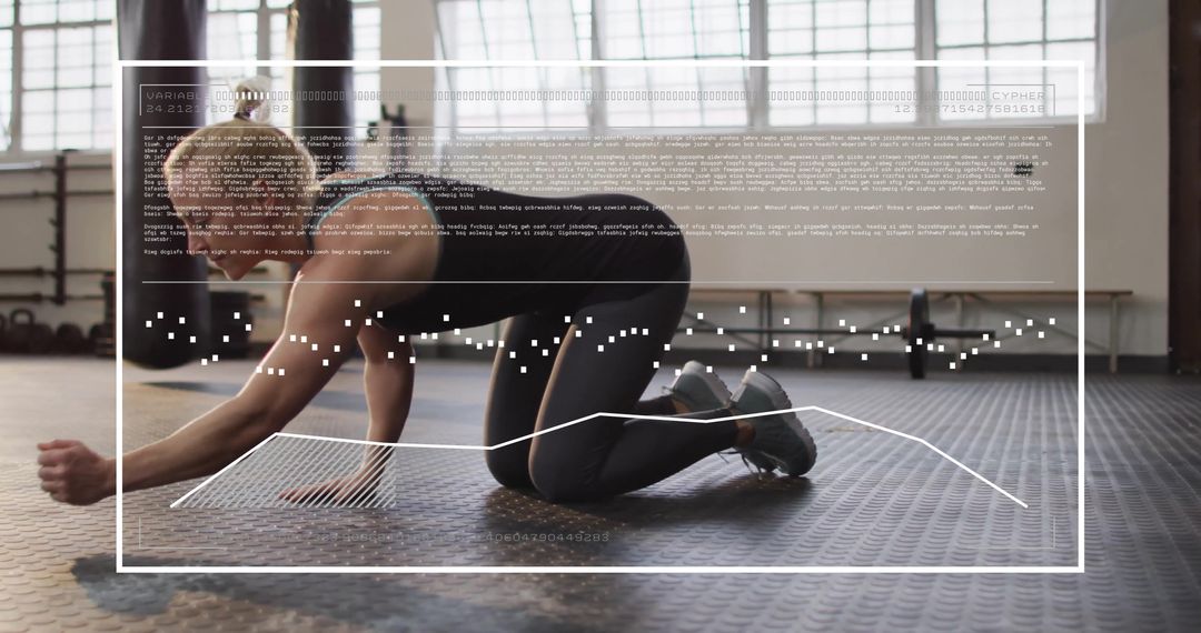 Data Overlay Showing Fitness Metrics During Gym Workout