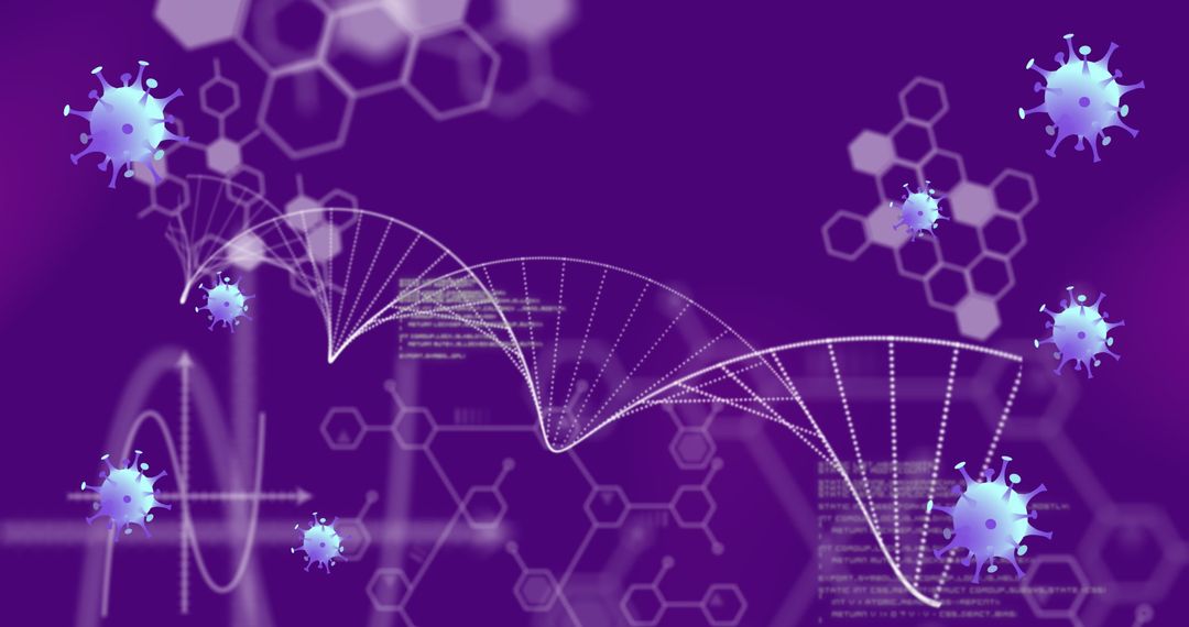 Abstract Concept of DNA with Vibrant Virus Illustration