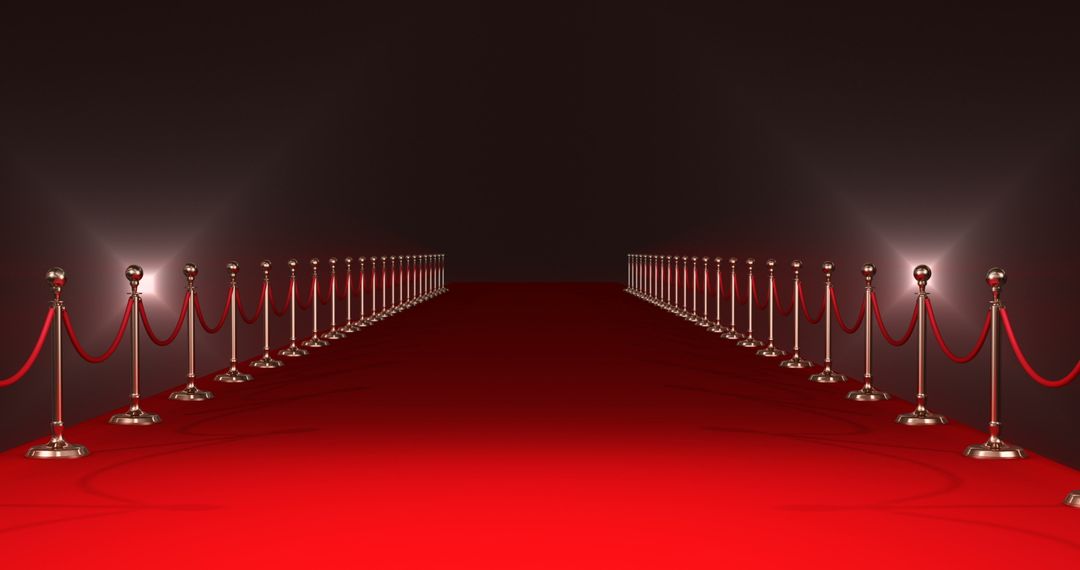 Elegant Red Carpet Ceremony with Spotlights and Ropes - Free Images, Stock Photos and Pictures on Pikwizard.com