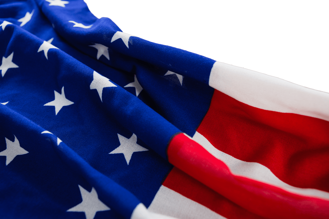 American Flag on Transparent Background for Patriotic Designs