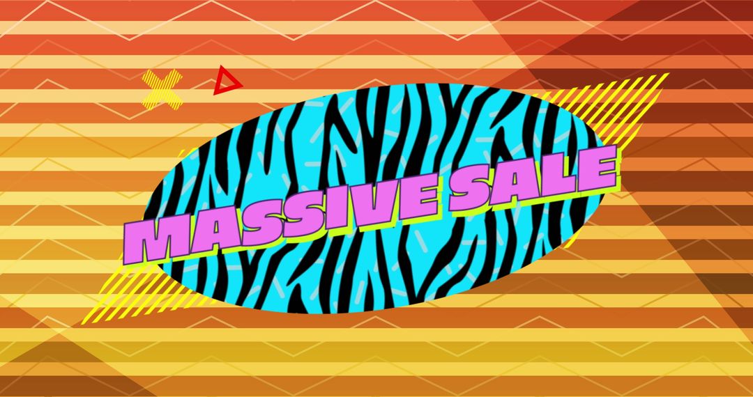 Retro Style Massive Sale Background with Vibrant Design