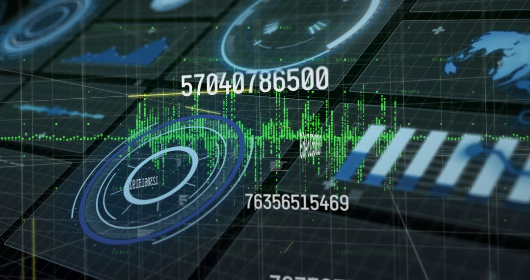 Futuristic Digital Analytics Dashboard with Holographic Interface