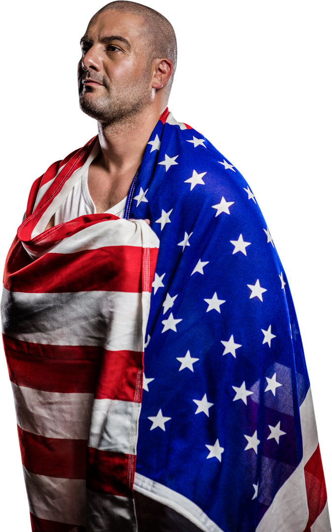 Man Wrapped in Draping United States Flag Transparent Background - Download Free Stock Images Pikwizard.com