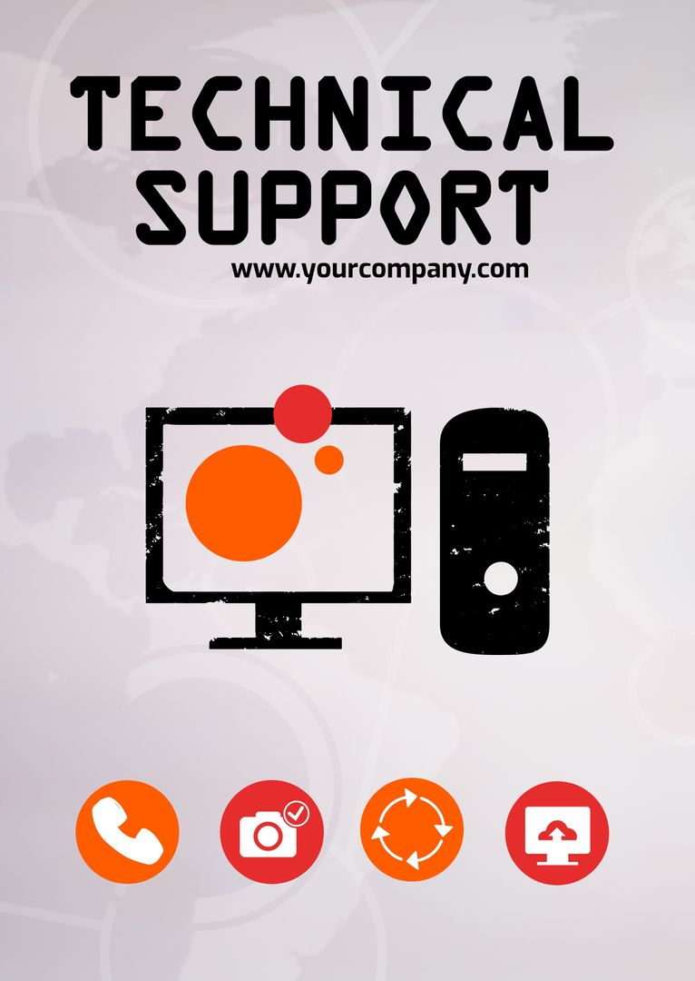 Modern Technical Support Concept with Computer Graphics - Download Free Stock Images Pikwizard.com